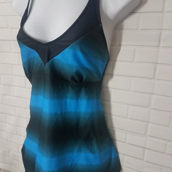 Ombre Blue and Black 2 Piece Bathing Suit - Picture 3 of 13